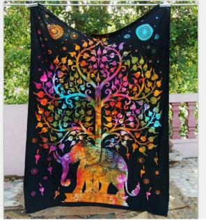 Colorful elephant tapestry FREE SHIPPING
