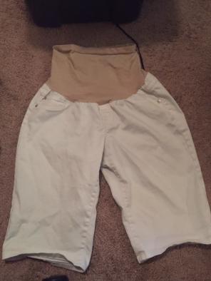 Off White Maternity Bermuda Shorts