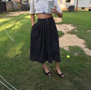 Cute Grey Button Up Skirt