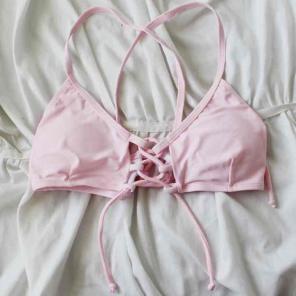 Pale pink bathing suit top