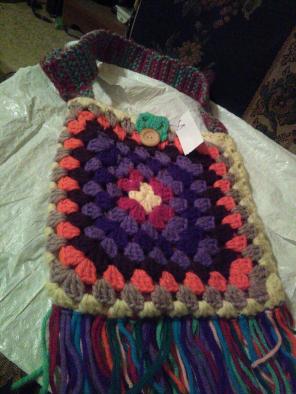 Vintage yarn purse bag handmade lined