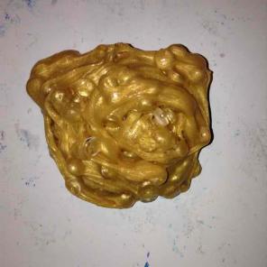 2oz golden metallic fishbowl slime