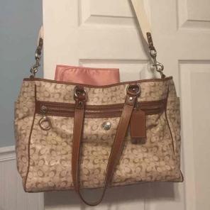 Coach diaper bag w/changing pad