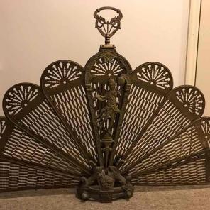 Antique fireplace screen
