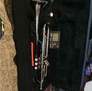 Silver B flat trumpet