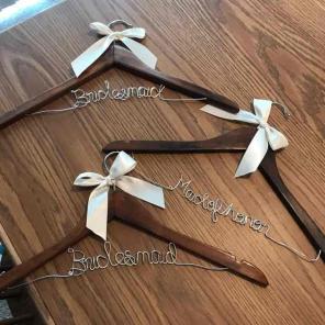 2 bridesmaid and 1 maid of honor hangers