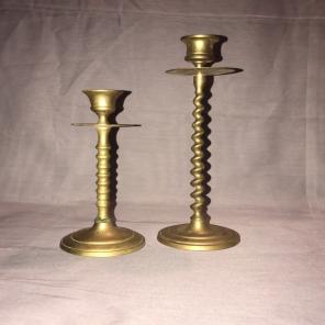 VINTAGE BRASS SPIRAL CANDLESTICKS