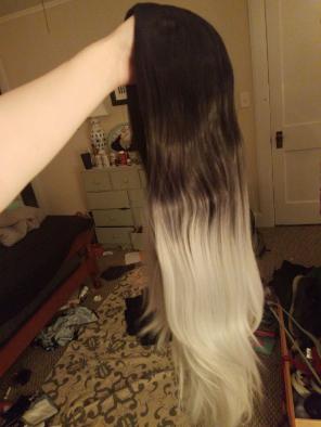 Black and white ombre wig