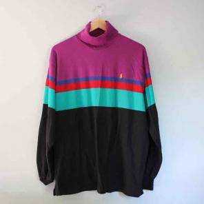 VINTAGE STRIPED POLO TURTLE-NECK