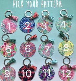 Lilly Pulitzer Monogram Keychains