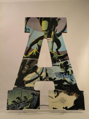 Aliens custom comic letter A
