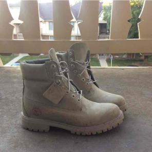 Grey suede timberlands