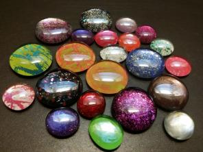 Painted glass stones