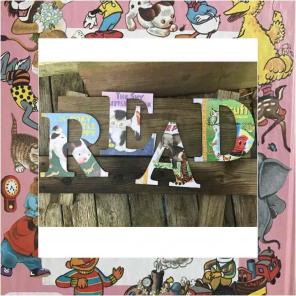 Handmade Little Golden Book "Read" Sign