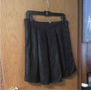 Shimmer Pleated Skater Skirt