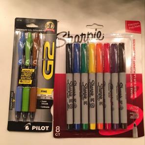 Ultra Fine Sharpies And G2 Gel Pens