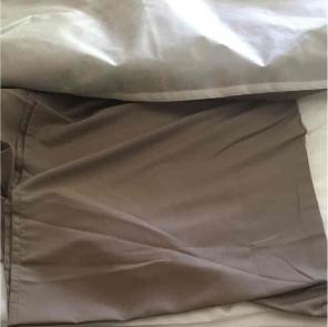 Mocha colored bed skirt