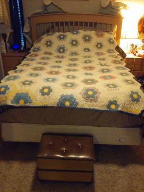60" x80" Homemade Floral Patchwork Quilt