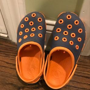 Blue And Orange Clogs, Size 36