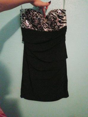 Strapless Ruby rox cheeta sparkle dress