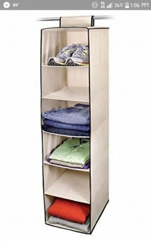 Beige closet organizer