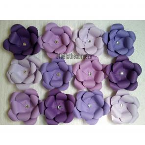Set of 12 Purple Ombre Paper Flowers