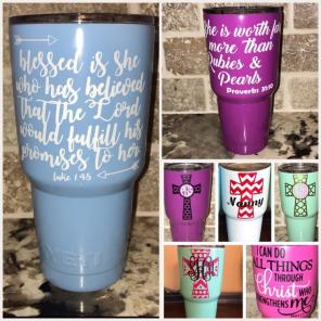 Cross Monogram Personalized Yeti Cups