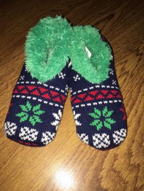 Holiday/winter Fair Isle Cozy Slippers