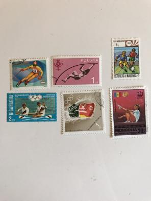 Set Of 6 Vintage Stamps