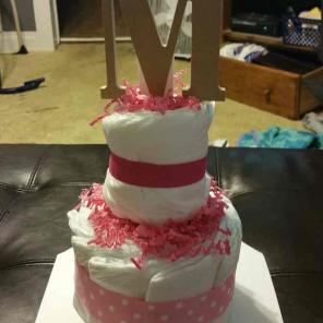 Mini diaper cake with letter