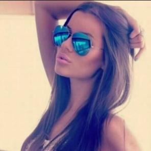 Womens blue mirrored aviators