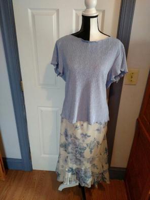 Floral sheer lined skirt