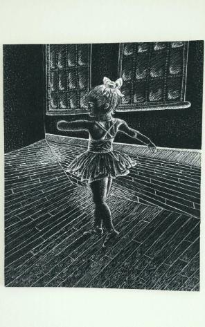 Scratch art Little Ballerina Girl