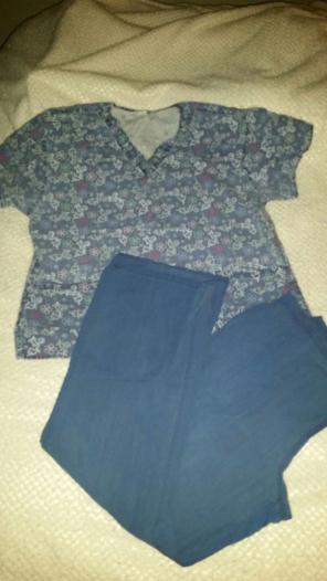 Blue floral scrubs