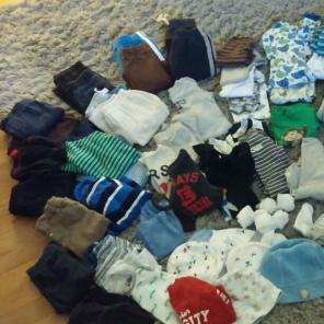 Bundle of infant boy clothes