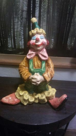 Vintage Paper Mache clown (12" approx)
