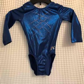 Girls S gymnastics leotard with jewels
