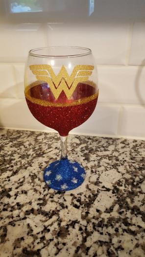 Custom made Wonder woman glass