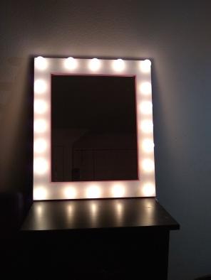 White Vanity Mirror with Mini Bulbs