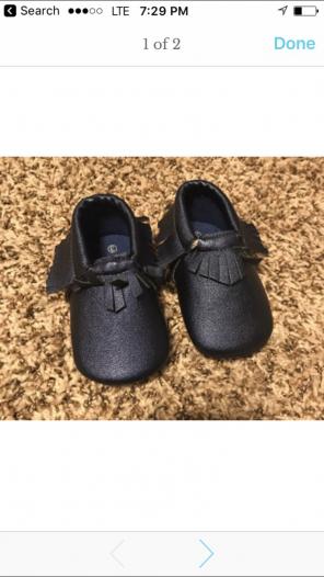 Navy Moccasins 12-18 Months