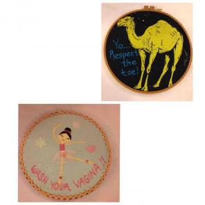 7" Funny Embroidery Wall Art Adult Humor