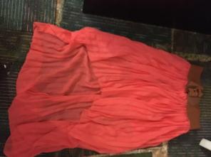 Peach high low skirt