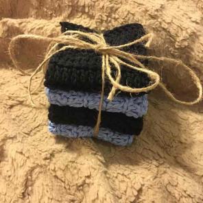 Four pack crochet cotton dishcloths