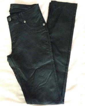 Black Coated Skinny Pants