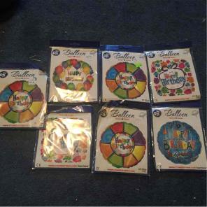 Lot of 7 birthday balloons foil