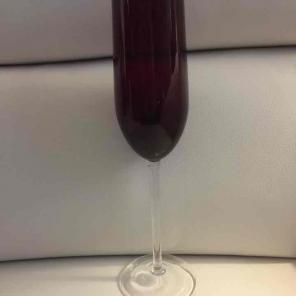 Ruby red wine glass