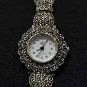 Sterling silver/Diamond wrist watch