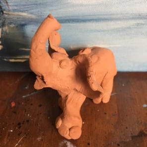 Handmade Ceramic Elephant No Painted DIY