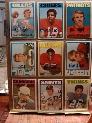 1972 Topps Football cards set #1