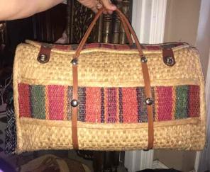Wicker Mexican Design Beach Bag VINTAGE